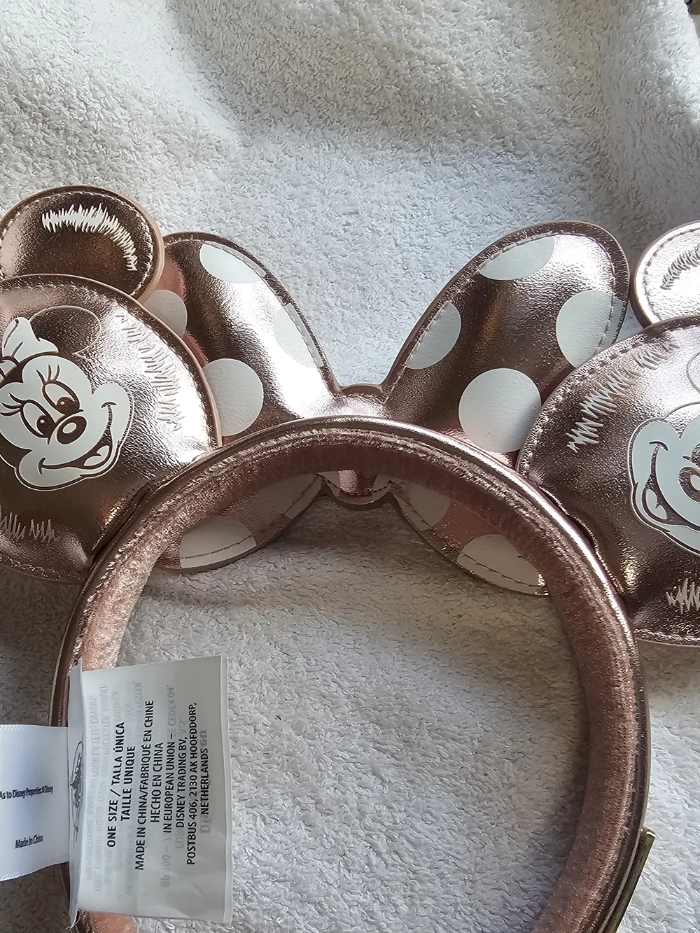 Metallic Rose Gold Minnie Balloon Mouse Ear Headband - One Size
